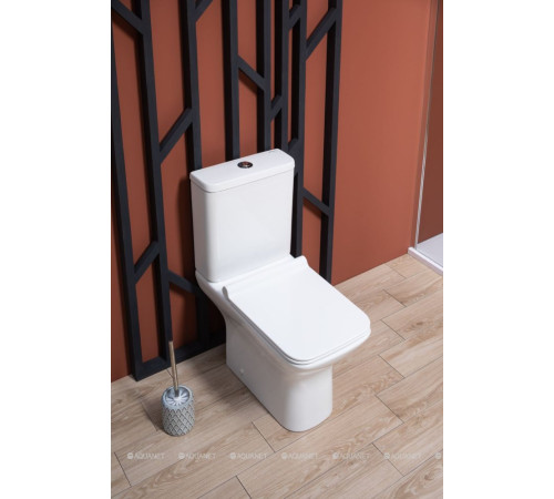 Чаша для унитаза напольного Aquanet Cube 2-C Rimless с сиденьем Soft Close Slim 00240208