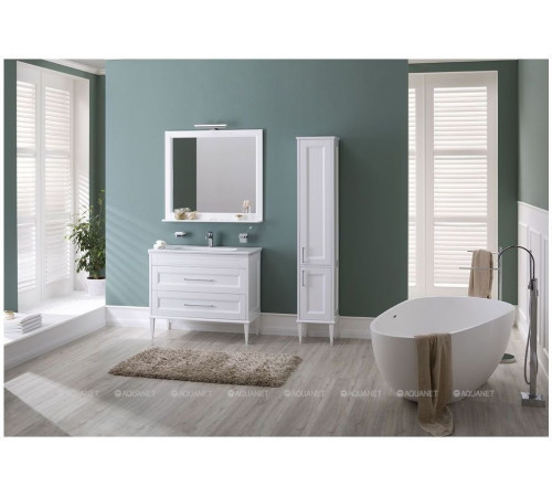 Шкаф-пенал Aquanet Бостон М 36 белый матовый ручки золото 00242219