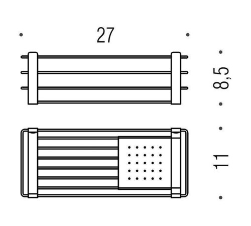 Полка для ванной Colombo Design Angolari 27x11 см PVD золото матовое B9632.OM