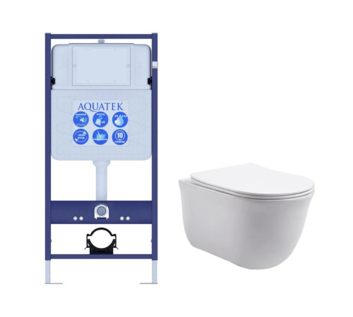 Комплект инсталляция AQUATEK Standard INS-0000012 и унитаз КЛАССИК AQ1112-00 без клавиши КЛАССИК-cm