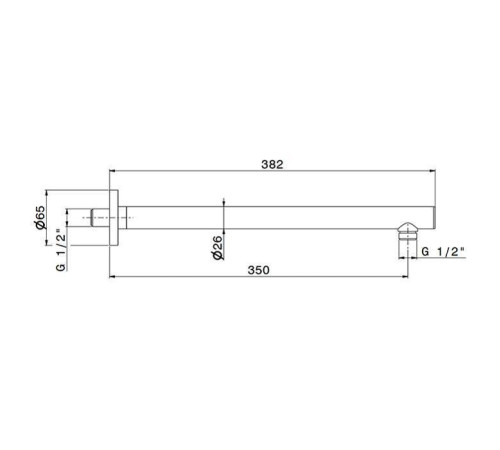 Кронштейн для верхнего душа Newform XT настенный 35 см хром 27670.21.018