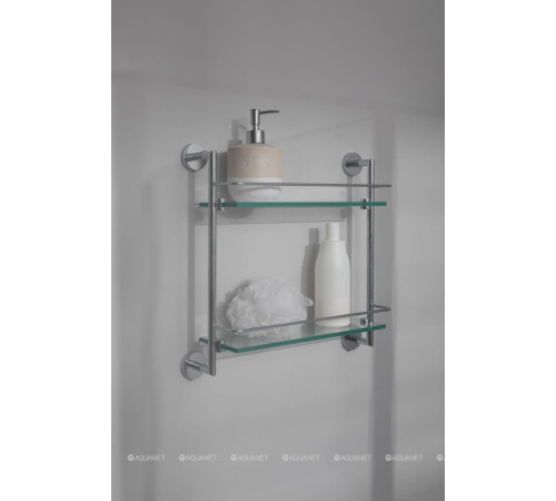 Полка стеклянная двойная Allen Brau Priority 418х408х138 мм хром 6.31015-00