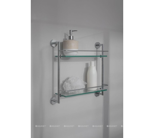 Полка стеклянная двойная Allen Brau Priority 418х408х138 мм хром 6.31015-00