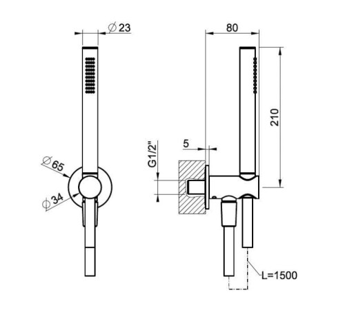 Душевой гарнитур Gessi Shower Sets шланг 150 см Finox Brushed Nickel 63329#149