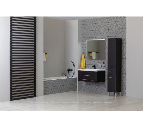 Пенал напольный Aquanet Верона 35 черный матовый 00272431