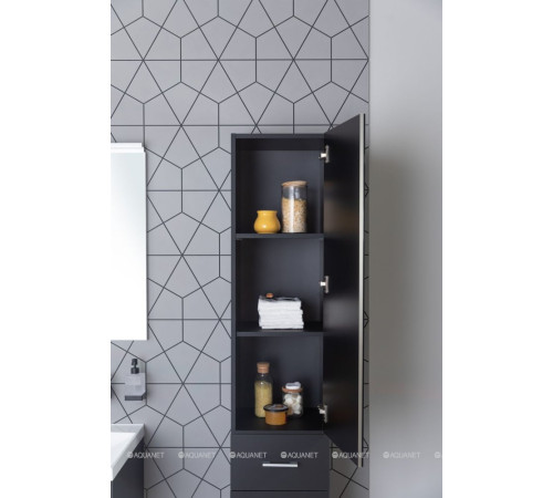 Пенал напольный Aquanet Верона 35 черный матовый 00272431