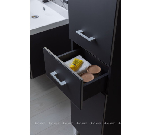 Пенал напольный Aquanet Верона 35 черный матовый 00272431