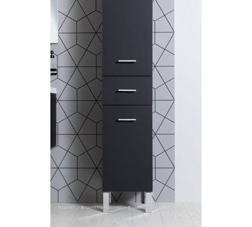 Пенал напольный Aquanet Верона 35 черный матовый 00272431