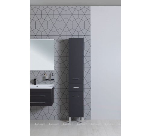 Пенал напольный Aquanet Верона 35 черный матовый 00272431