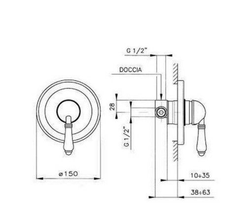 Встраиваемая часть для душа Nicolazzi C4006