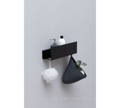 Полка Aquanet Магнум 400х120х100 мм черный матовый 00274188