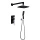 Душевая система Boheme Venturo встраиваемая со смесителем верхним и ручным душем черный глянцевый/хром 374-B