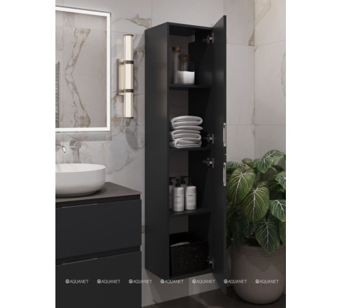 Шкаф-пенал Aquanet Алвита new 35 антрацит 00277559
