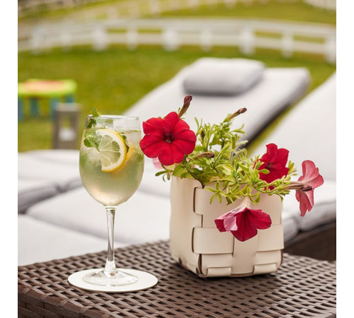 Корзинка ADJ Mini Bottega 12х12х13 см панна котта/белый 1013.16/10