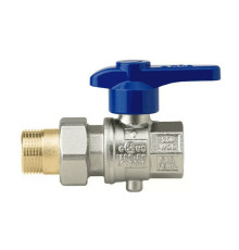 Затвор дисковый Rubinetterie Bresciane Eurofly 1/2 ВР/НР с накидной гайкой синяя рукоятка 60050004