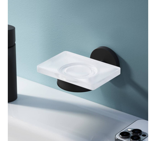 Мыльница стеклянная с настенным держателем AM.PM X-Joy черный A85A34222