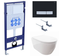 Комплект инсталляции 4 в 1 Aquatek Поларис (рама Standard, унитаз AQ0700-00, сиденье soft-close, панель KDI-0000026) ПОЛАРИС-026