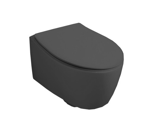 Унитаз подвесной Simas Lft Spazio 52х35 см безободковый Antracite matt LFT18