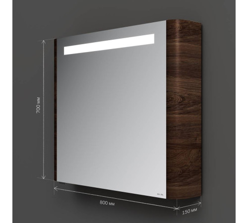 Зеркальный шкаф с подсветкой AM.PM Inspire V2.0 80 см левый орех M30MCL0801NF