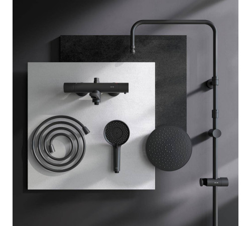Душевая система AM.PM X-Joy с термостатом черный матовый F0785A522