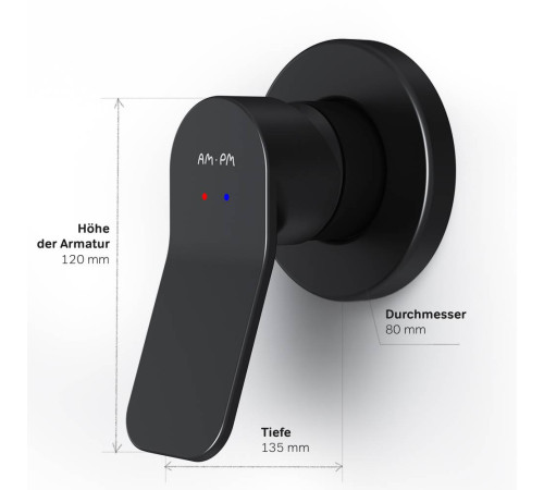 Смеситель для душа встраиваемый AM.PM X-Joy черный матовый F85A65022