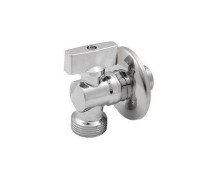 Кран шаровой угловой для стиральных машин Everline 3/4x1/2 НН ручка-бабочка с розеткой EV913412