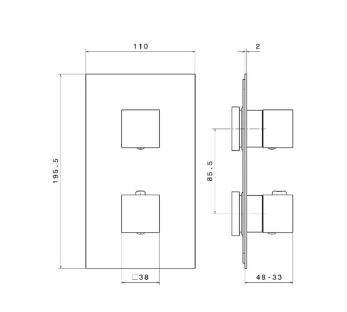 Смеситель для душа встраиваемый термостатический Kerama Marazzi Futura хром 67648EKM.21.018