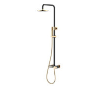 Душевая стойка с верхним душем Boheme Stick 30х57х112,5 см черный/золото 128-BG.2