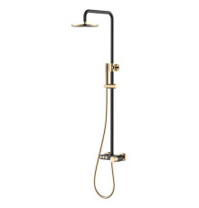 Душевая стойка с верхним душем Boheme Stick 30х57х112,5 см черный/золото 128-BG.2