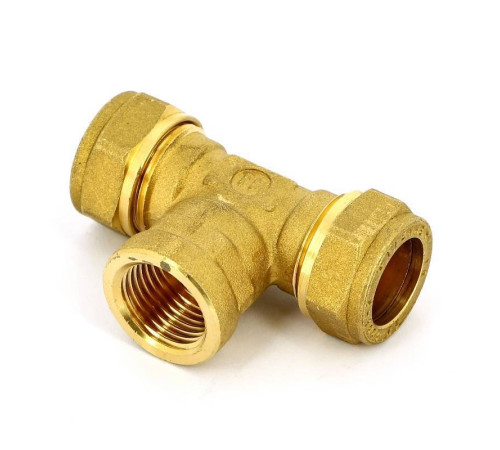 Тройник обжимной Tiemme 18х1/2х18 мм внутренняя резьба 1100071