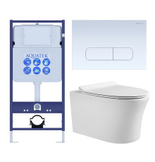 Комплект инсталляции 4 в 1 AQUATEK НИКА-013 (рама INS-0000012, крепеж KKI-0000002, клавиша KDI-0000013, унитаз AQ2009-00 soft-close) INS-0000012/KKI-0000002/KDI-0000013/AQ2009-00