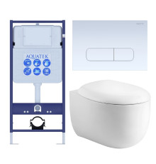 Комплект инсталляции 4 в 1 AQUATEK АЛЬТАИР (рама INS-0000012, кнопка KDI-0000013, унитаз AQ1980-00) cm-013