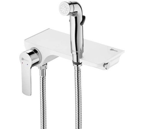 Смеситель для биде Lemark Solo настенный с гигиеническим душем белый LM7168CW