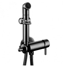 Смеситель для биде Lemark Solo встраиваемый с гигиеническим душем черный LM7166BL