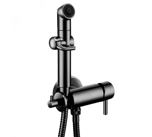 Смеситель для биде Lemark Solo встраиваемый с гигиеническим душем черный LM7166BL