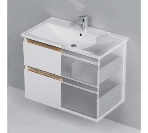 Тумба под раковину подвесная AM.PM X-Joy 80 см 2 ящика белый глянец M85AFHX0802WG