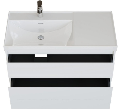 Тумба под раковину Aquanet Nova Lite 2.0 90 L 2 ящика белый глянец 00346311