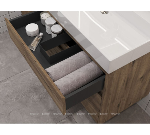 Тумба под раковину Aquanet Nova Lite 2.0 60 2 ящика дуб рустикальный 00346315
