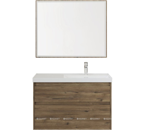 Тумба под раковину Aquanet Nova Lite 2.0 100 R 2 ящика дуб рустикальный 00346319