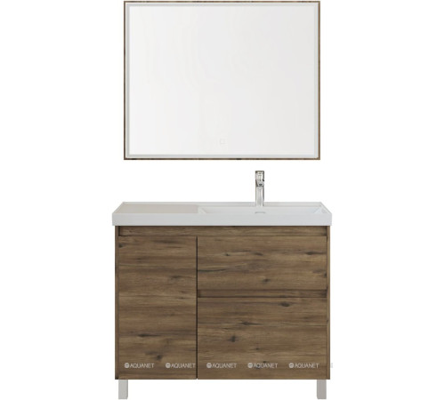 Тумба под раковину Aquanet Nova Lite 2.0 100 R напольная дуб рустикальный 00346347