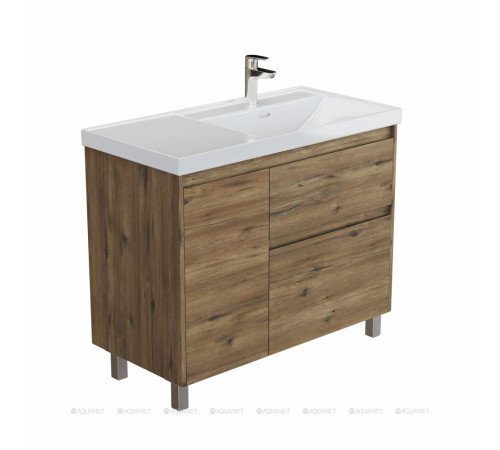 Тумба под раковину Aquanet Nova Lite 2.0 100 R напольная дуб рустикальный 00346347