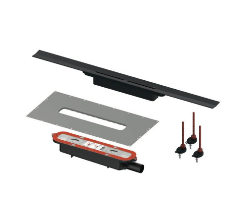 Комплект для монтажа дренажного канала TECE TECEdrainprofile 1000 мм черный сатин 641025