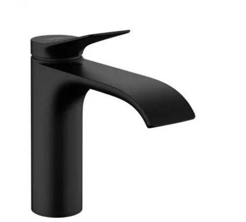 Смеситель для раковины Hansgrohe Vivenis 110 однорычажный без сливного гарнитура матовый черный 75022670
