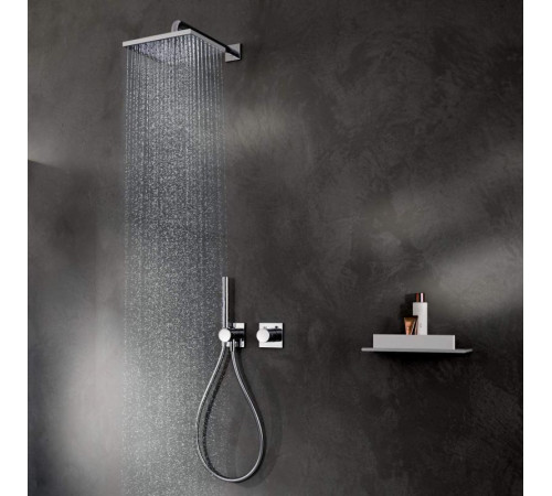 Переключатель на 2 потребителя Keuco IXMO Comfort с выводом для шланга держателем лейки и квадратной розеткой хром 59556 011202