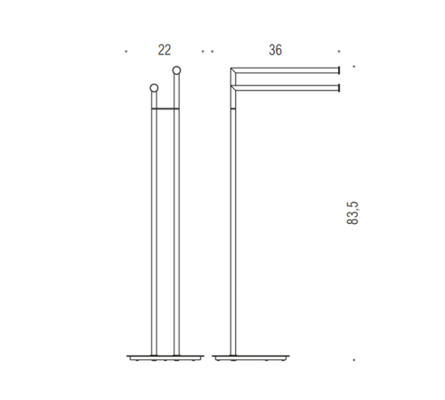 Стойка напольная с двойным полотенцедержателем Colombo Design Mini хром B4038.CR