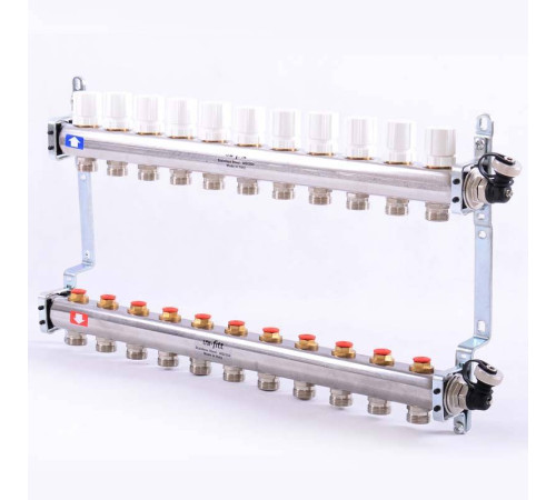 Коллекторная группа из нержавеющей стали Uni-Fitt 315S с регулировочными и термостатическими вентилями 1 x 3/4 EK 11 выходов 451I4311