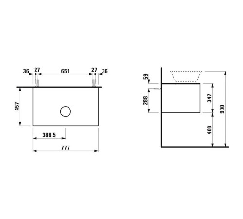 Тумба с раковиной Laufen The New Classic 77.5х45.5х34.5 см 1 ящик подвесная белый глянцевый 8.1285.2.000.112.1 / 4.0601.1.085.631.1