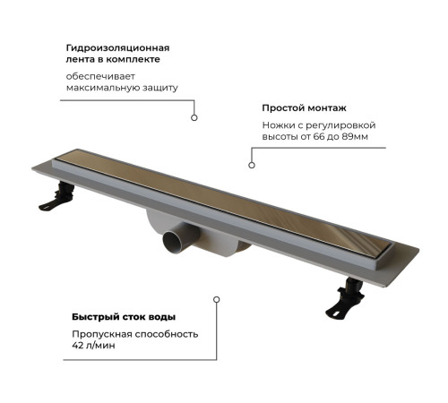 Душевой лоток RGW Drain Leo-11 600 мм 60211160-01