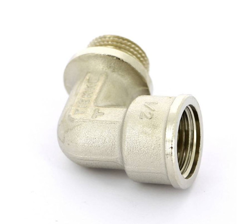 Угольник 90° НВ с упором Tiemme никелированный 1/2 1500141