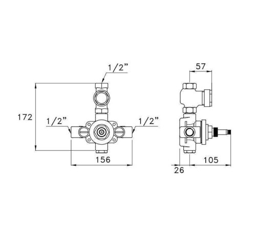 Встраиваемая часть термостатического смесителя для душа Stella IS3292 UN 06001 0000